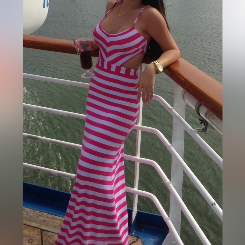 Bebe pink maxi dress